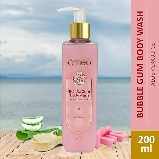 PRZX Bubble Gum Body Wash &amp Shower Gel for Women &amp Men 200ml | Gentle Cleansing Formula | Aloe Vera &amp Glycerin | Soap-Free Paraben-Free | Fresh Sweet Fragrance