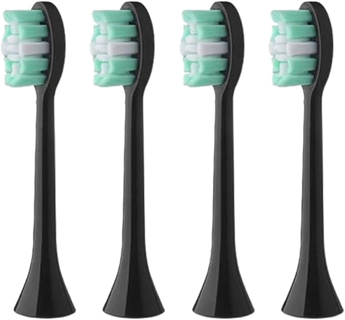 Replacement Toothbrush Head Compatible for BOMIDI TX5 Electric Soft Bristles Nozzles(4PCS Black)