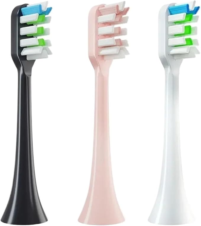 4 Pcs Replacement Brush Heads Compatible for V1/X1/X3/X5/X3U/X3PRO/v1/v2 Electric Toothbrush(4 Pcs White)