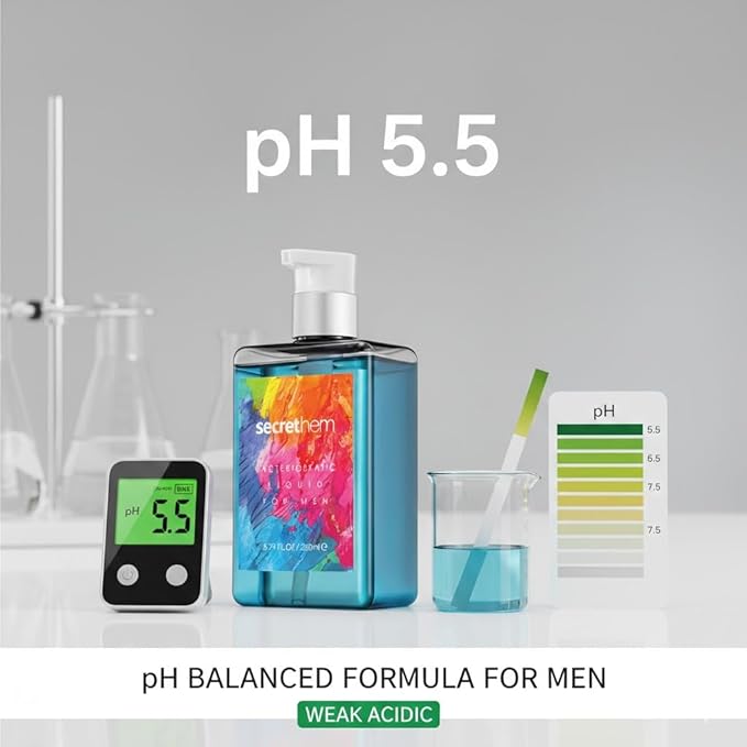 Men’s Intimate Wash pH-Balancing Mint &amp Verbena Cleanser for Odor Control Freshness &amp Sensitive Skin | 8.8 fl oz