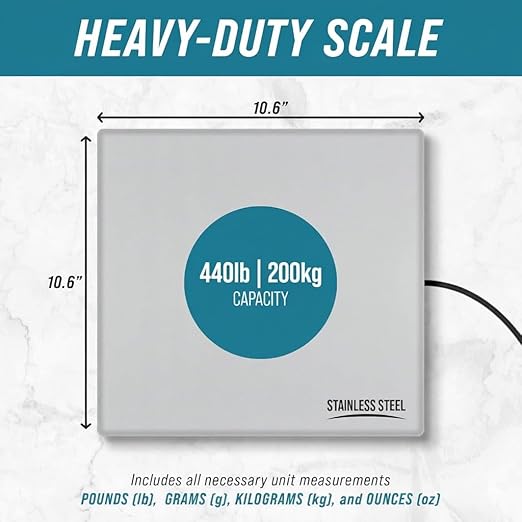Smart Weigh Digital Postal Shipping Scale Heavy Duty 440 lb Capacity 6 oz Readability Hold &amp Tare Function Stainless Steel Platform