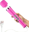 CHARMING 10 Speeds Wired Powerful Handheld Back Massager with Strong Vibration Wand Personal Therapy Massager for Sports Recovery Muscle Aches Body Pain- Rose red