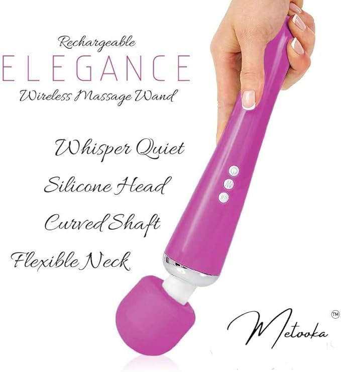 Therapeutic Cordless Massager - Powerful Massage Tool Handheld 8 Speeds 20 Patterns - Rechargeable Hand Massagers for Sore Muscles - Hand Held Massage Tool for Neck &amp Back