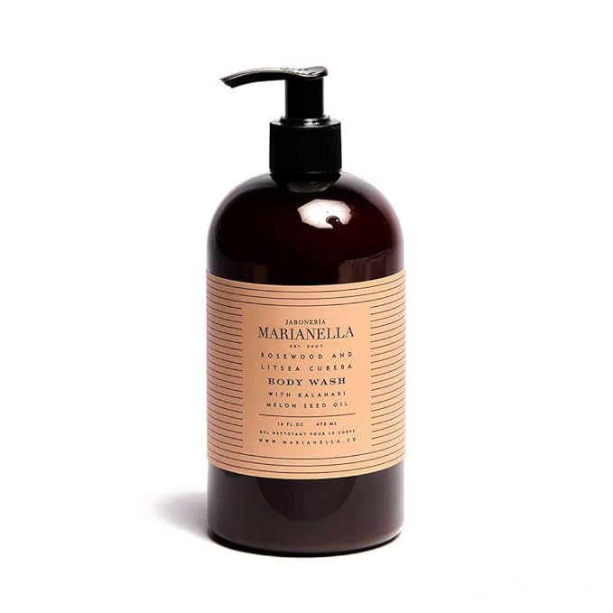 Jaboneria Marianella Rosewood &amp Litsea Cubeba Body Wash 16 oz – Botanical Moisturizing Cleanser with Coconut Olive &amp Jojoba Oils Aloe &amp Kalahari Melon
