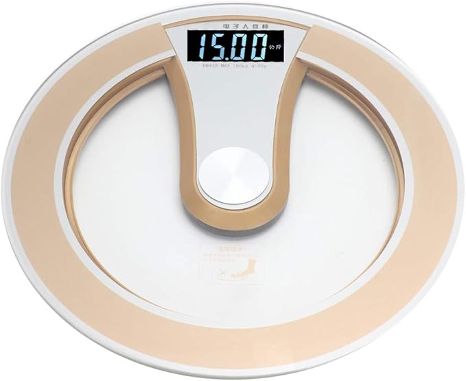 Sonew Digital Weight Scal Round Intelligent Electric Digital Weight Body LCD Display Scale High Scale(Gold)