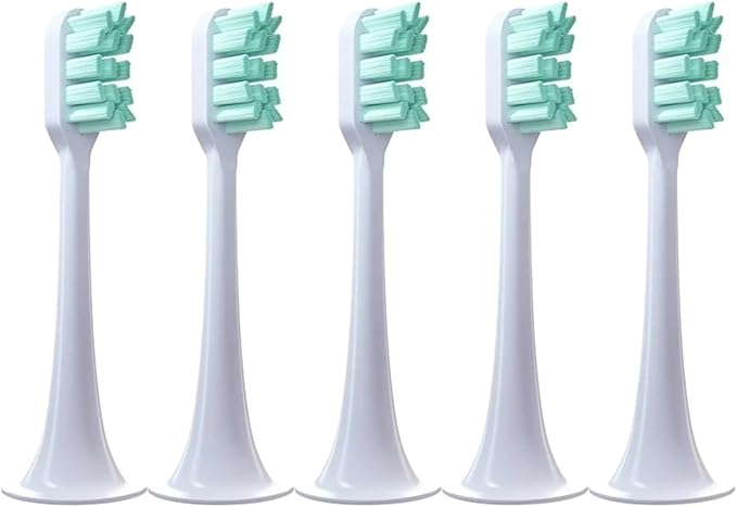 5 PCS Replacement Toothbrush Heads for Xiaomi T300 T500 Sonic Electric Teeth Brush Soft Teethbrush Nozzles(5 Green)