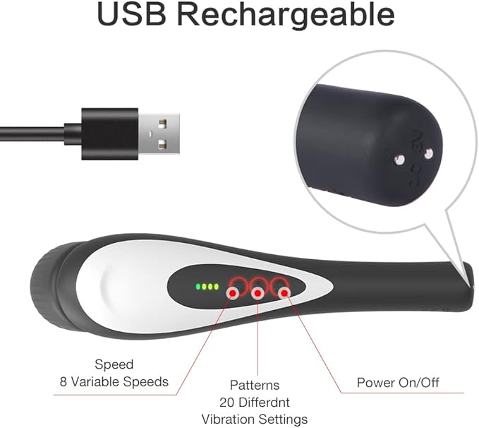 Rechargeable Personal Hand Held Deep Tissue Vibrating Massager for Muscles Back Foot Neck -Cordless Electric Percussion Body Wand Massage Gift for Women her