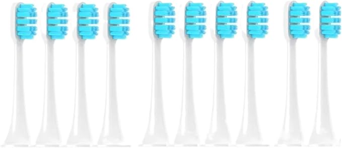10pcs Replacement Brush HeadsCompatible for T300 T500 Toothbrush Head Soft Nozzles(10pcs Blue)