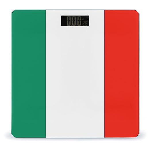 Digital Bathroom Scale for Body Weight Scale with Bright LCD Display High Accuracy Step-On Technology Auto On/Off Italy Flag Digital Scales 400 Lbs /180kg