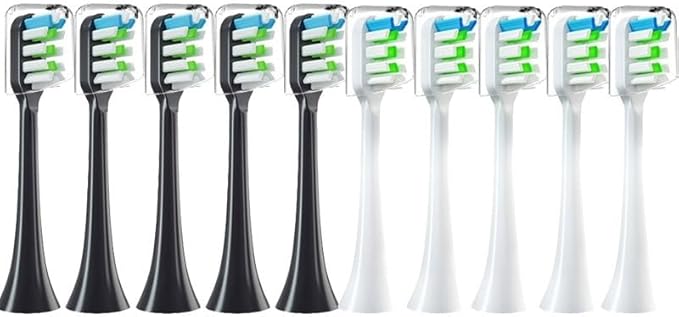 10PCS Replacement Brush HeadsCompatible for X3/X3U/X5(10PCS (BW))