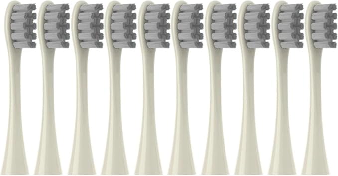 Replacement Brush Heads for Compatible ForOclean Flow/X/X PRO/F1/ One/Air 2 Sonic Electric Toothbrush Blue Green Soft Bristle Nozzles(10 Beige)