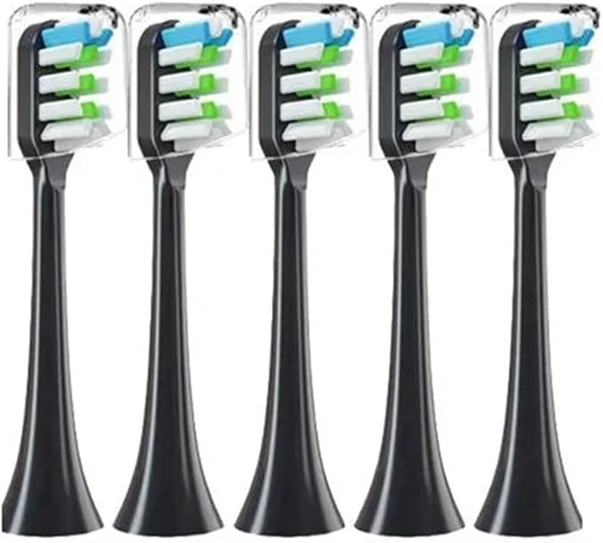 Replacement Brush Heads ForCompatible for Xiaomi SOOCAS X3 X5 V1 X3U 5-10pcs Bristle Electric Toothbrush Sealed Packed(5black)