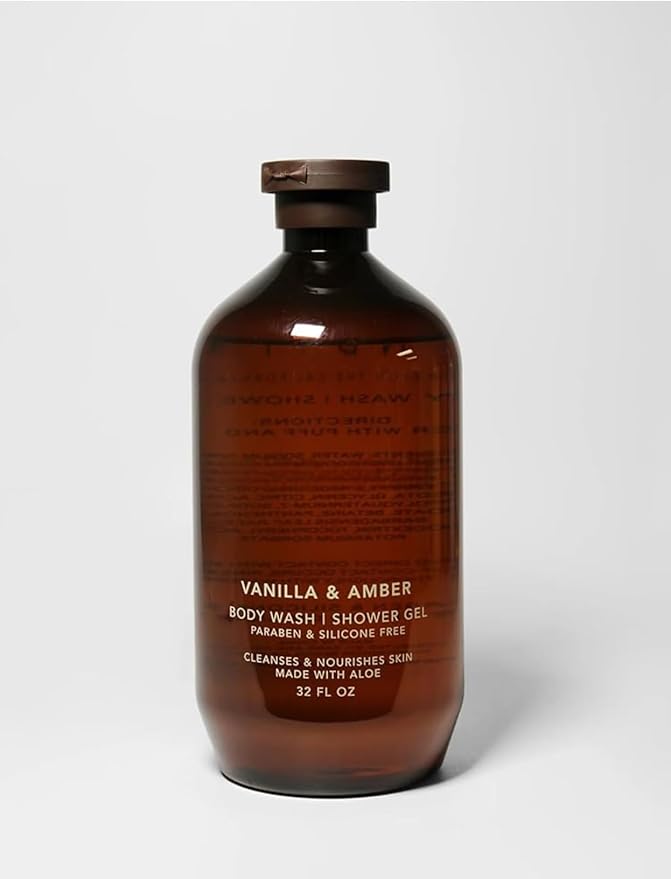 Sand &amp Fog Men's Vanilla &amp Amber Body Wash Shower Gel Paraben and Silicone Free Made with Aloe 32 Fl Oz