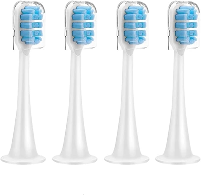 4pcs Replacement Brush Heads ForCompatible for Xiaomi Mijia T300 T301 T500 Sonic Electric Toothbrush Head Soft Bristle Nozzles(2)