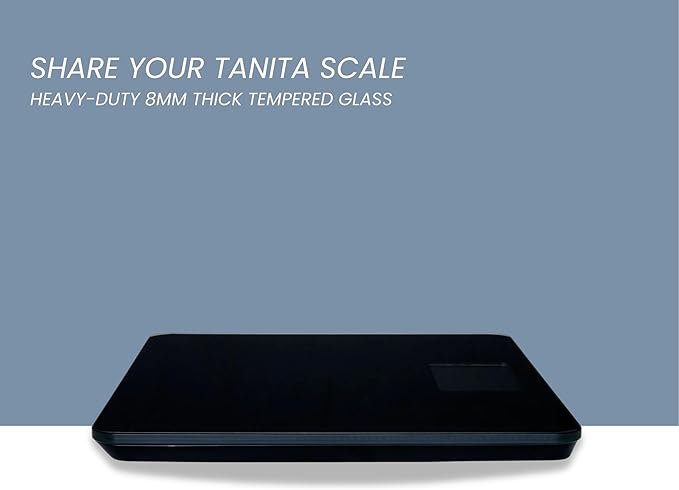 Tanita HD-366F FitScan Digital Weight Scale - 440 lb Capacity - 8mm Tempered Glass Platform - Jumbo Blue Backlit LCD - Sleek Low-Profile Design - Heavy-Duty Durable Build - Japan Technology