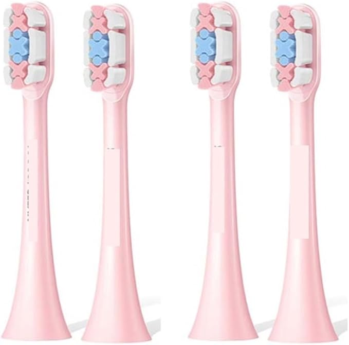 Compatible for SOOCAS Sonic Electric Toothbrush Heads Replacement for X1 X3 X3U X5 Teeth Brush(4pcs Pink)