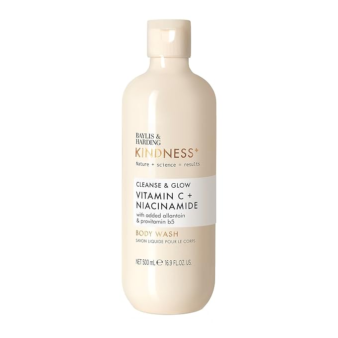 Baylis &amp Harding Kindness + Vitamin C &amp Niacinamide Orange &amp Mango Fragrance 16.9 fl. oz Cleanse &amp Glow Body Wash (Pack of 3) - Biodegradable Formula - Vegan Friendly