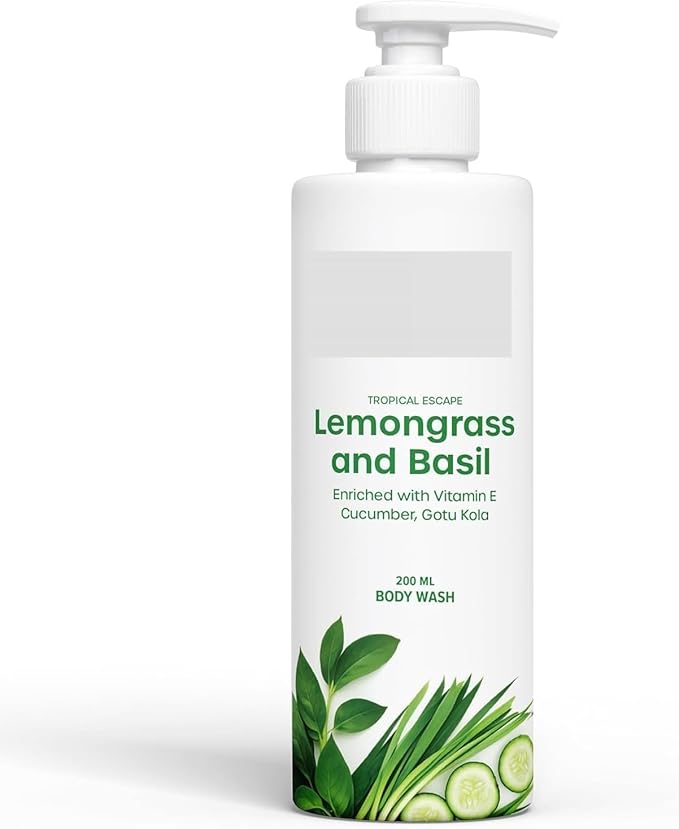 KP Lemongr.ass &amp Basil Body W.ash Cleanses Nourishes and Refreshes | Hydrates and Softens Skin | Natural Glow | (200ml)