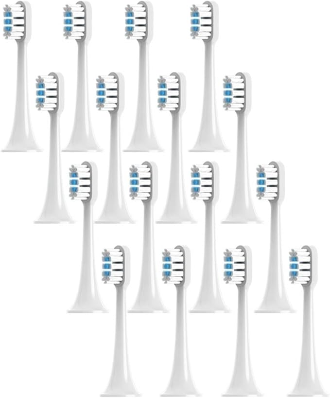 Replacement Toothbrush Heads Compatible for T300/T500/T500C/T7004-16PCS(White-16pcs)