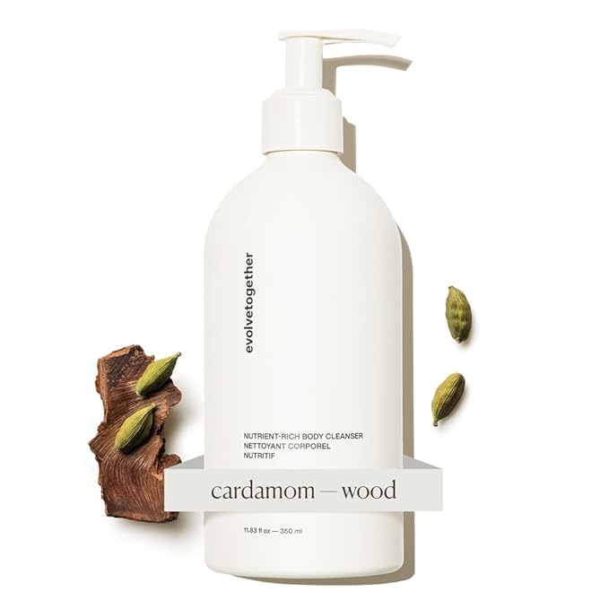 evolvetogether Nutrient-Rich Body Cleanser for Women &amp Men | Havana – Cardamom Vetiver &amp Cedarwood | Cream-to-Oil Hydration Gently Cleanses | Vegan Cruelty-Free Sulfate Free | (11.8 fl oz)