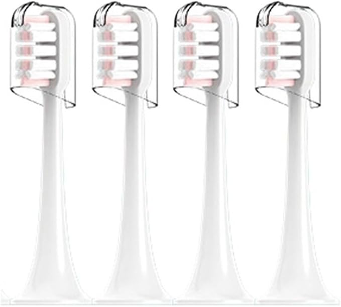 Compatible for Xiaomi Mijia T300/T500/T700 Sonic Electric Toothbrush Heads Replaceable Refill Nozzles 4 Colors with Anti-Dust Caps 4/20Pcs(4Pink)
