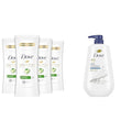 Dove Advanced Care Antiperspirant Cool Essentials 4 Count Deodorant &amp Body Wash with Pump Deep Moisture For Dry Skin Moisturizing Skin Cleanser