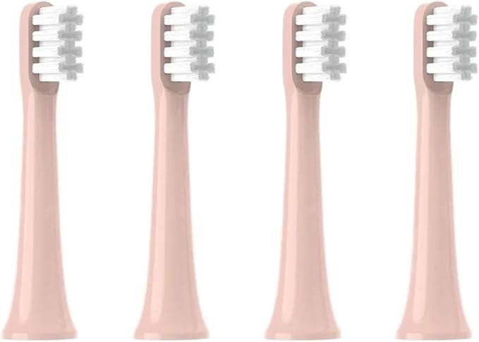 Vacuum Replacement Brush HeadsCompatible for XIAOMI MIJIA T100 4PCS Sonic Electric Tooth Soft Bristle Caps Package Nozzles(4Pink)