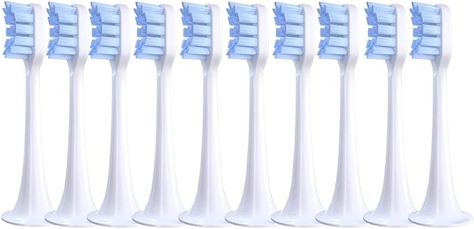 Brush HeadsCompatibility for Xiaomi Mijia T300/T500 10Pcs Replacement Electric Toothbrush Nozzles Clean Protect Soft Dupont Bristle(10pcsBlue-L)