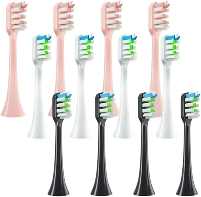 Compatible for 12pcs Replacement Brush Heads for X3 X5 X3U X1 V1 V2 Head with(3 Colors)