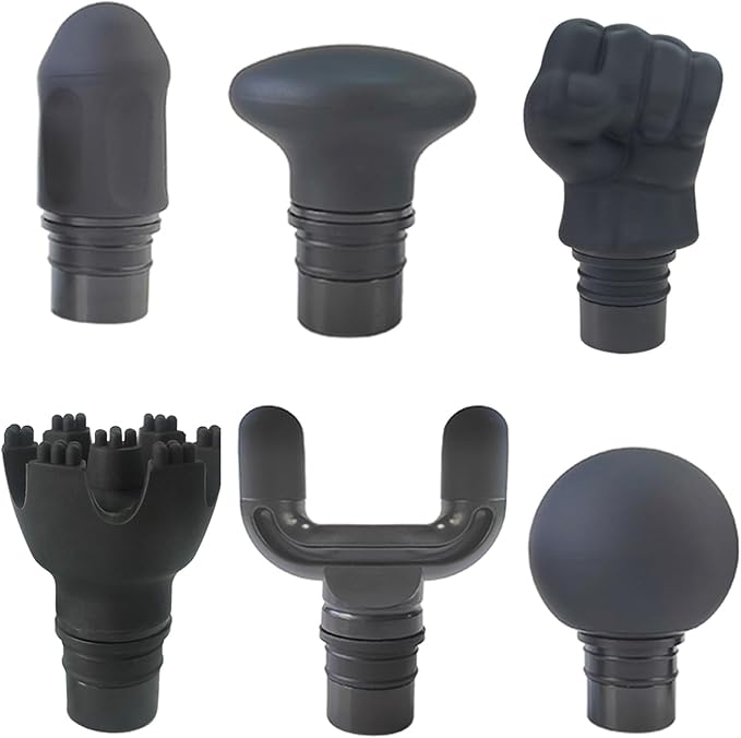 Silicone Massage Gun Attachments Upgraded 6 PCS Massager Heads to Meet Different Needs for Deep Tissue Muscle Massage Gun 3 Size Interface Plug-n-Play Accessories Easy to Use (12MM-13MM Interface)
