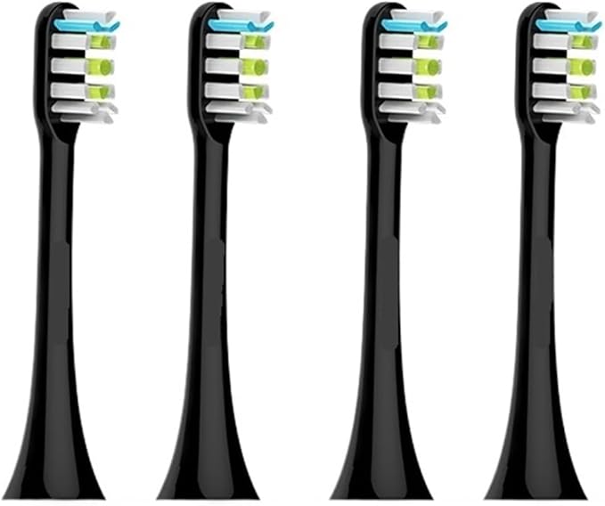 2/4PCS Electric Toothbrush Heads ReplacementCompatible for SOOCAS X1 X3 X3U X5 Teeth Brush Replacement Heads(Black 4 pcs)