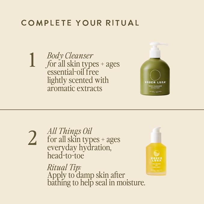 Under Luna Body Cleanser | Gentle Wash for Daily Use | Plant-Powered Cleanse with Soothing Botanicals | Non-Stripping &amp Safe for All Ages | Vegan &amp Non-Toxic | 9.5 fl oz