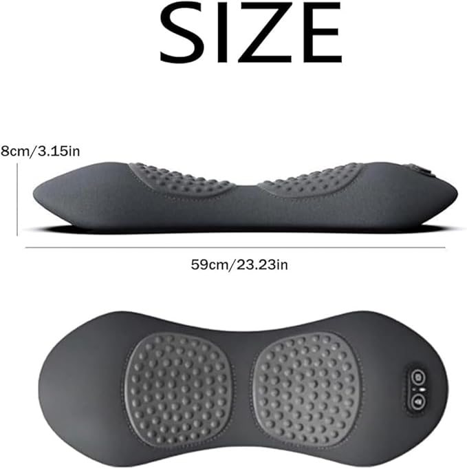 3-in-1 Back Massager Electric Lumbar Support Pillow with Heat &amp Vibration Waist Wedge Bolster for Bed or Office Chair Lower Back Pain Relief (Grey1pcs)