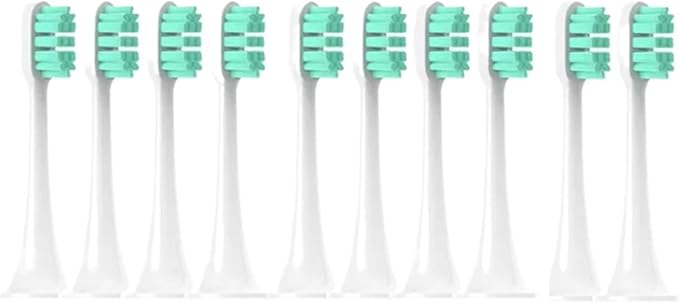 10pcs Replacement Brush HeadsCompatible for T300 T500 Toothbrush Head Soft Bristle Nozzles(10pcs Green)