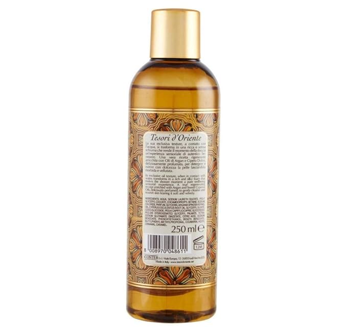 Tesori D'oriente Shower OilArgan and Sweet Cyperus 250ml 8.45fl.oz (Pack of 2)