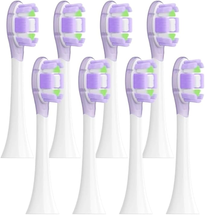Replacement Brush Heads for MES610/MES609 Sonic Electric Toothbrush(8 Purple)