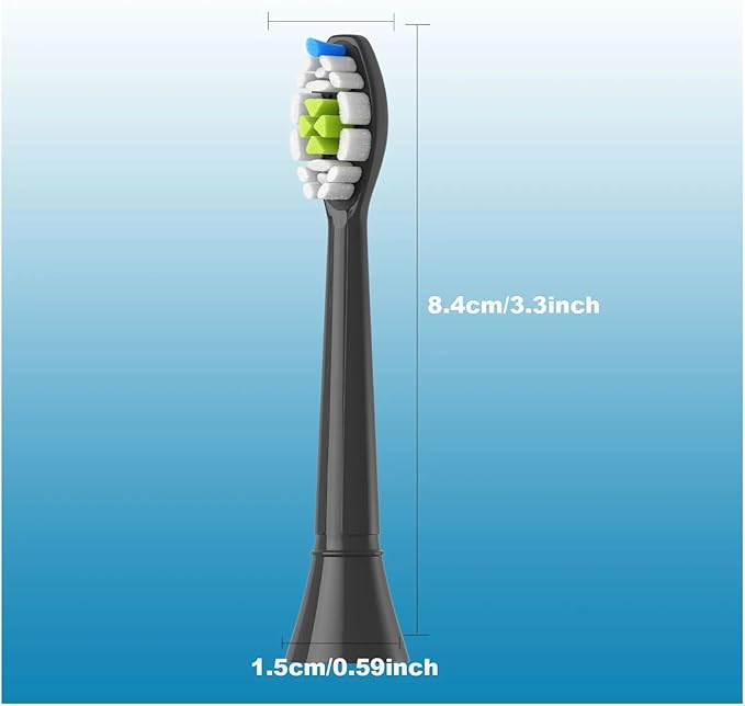 Replacement Brush Heads Compatible For Philips Sonicare Electric Toothbrush Fit Compatible For EasyClean FlexCare Healthy(8White 8Black)