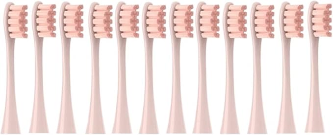 Replacement Brush Heads Soft Bristle Clean Nozzles Compatible for X/X PRO/ Z1/ F1/ One/Air 2 /SE Sonic Electric Toothbrush(12Pink)
