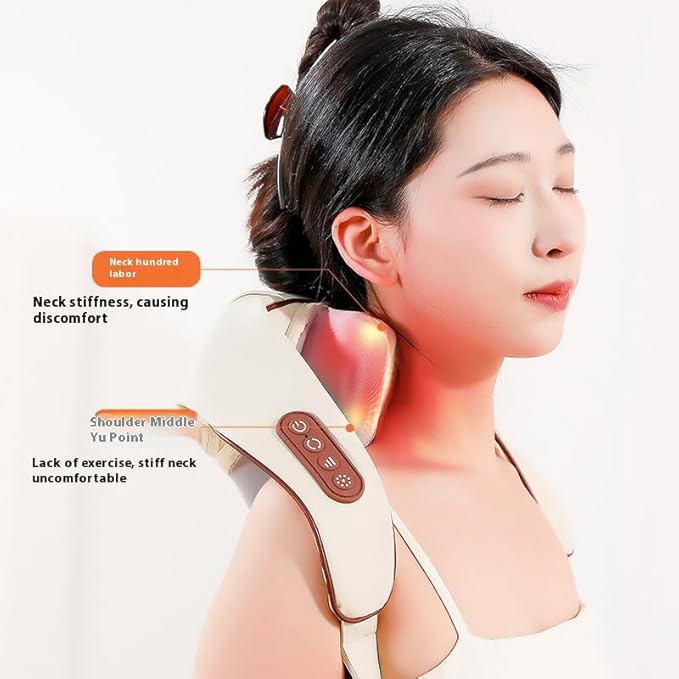 Therapexa Neck &amp Shoulder MassagerCordless Neck Massager with Heat6D Deep Kneading Shiatsu Massager for BackShoulder &amp Leg Pain Relief(White)