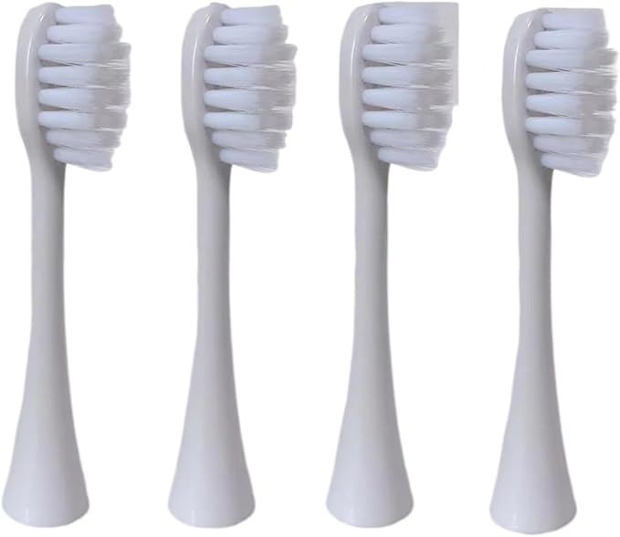 Compatible For4 Pieces Replacement Brush Heads for Children Sonic Electric Toothbrush Cartoon for Kids Rechargeable 5 Modes Teeth Tooth(Ivory)