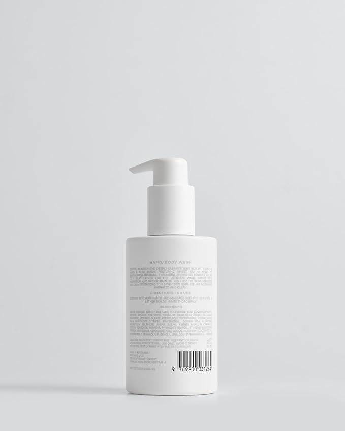 MISTR Hand &amp Body Wash Nourishing &amp Soothing Formula Sandalwood &amp Basil Scent with Magnesium Oat Extract Niacinamide Panthenol All Skin Types