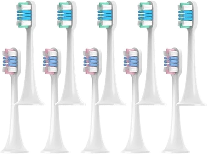 10PCS Electric Toothbrush Head Compatible for T300/T500/T700(5Green5Pink)