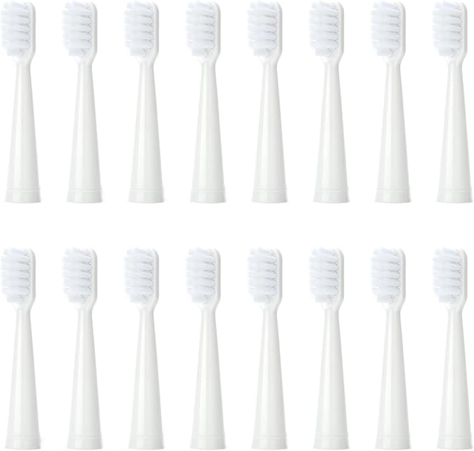 Replacement Toothbrush Heads Compatible for Jianpai JD005 RH2305/X.Q.M. B-1/Royalstar101 Soft Bristles Nozzles（16pcs）(16pcs White)