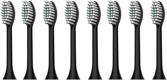 Compatible for N100 N105 Sonic Electric Toothbrush Replacement Brush Head(Black Brush head8)