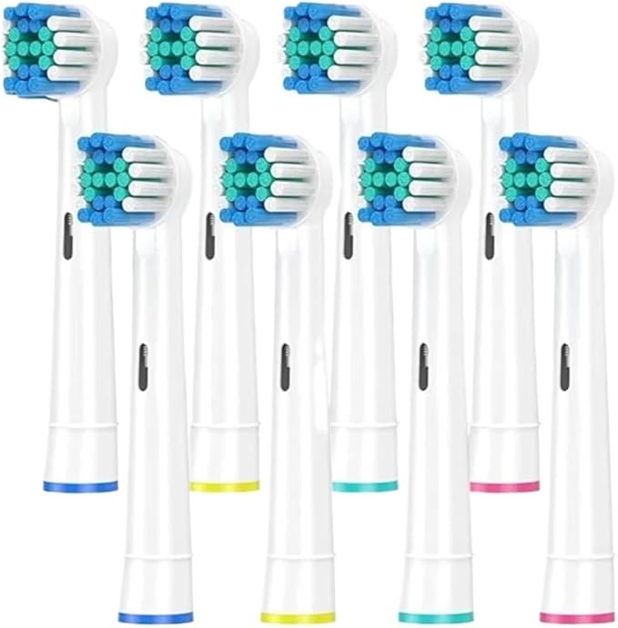 Replacement Toothbrush Heads Compatible ForOral B Compatible For Braun Professional Electric Brush Heads 1000 1500 3000 6000 7000 7500 8000(8 W heads and 2 caps)