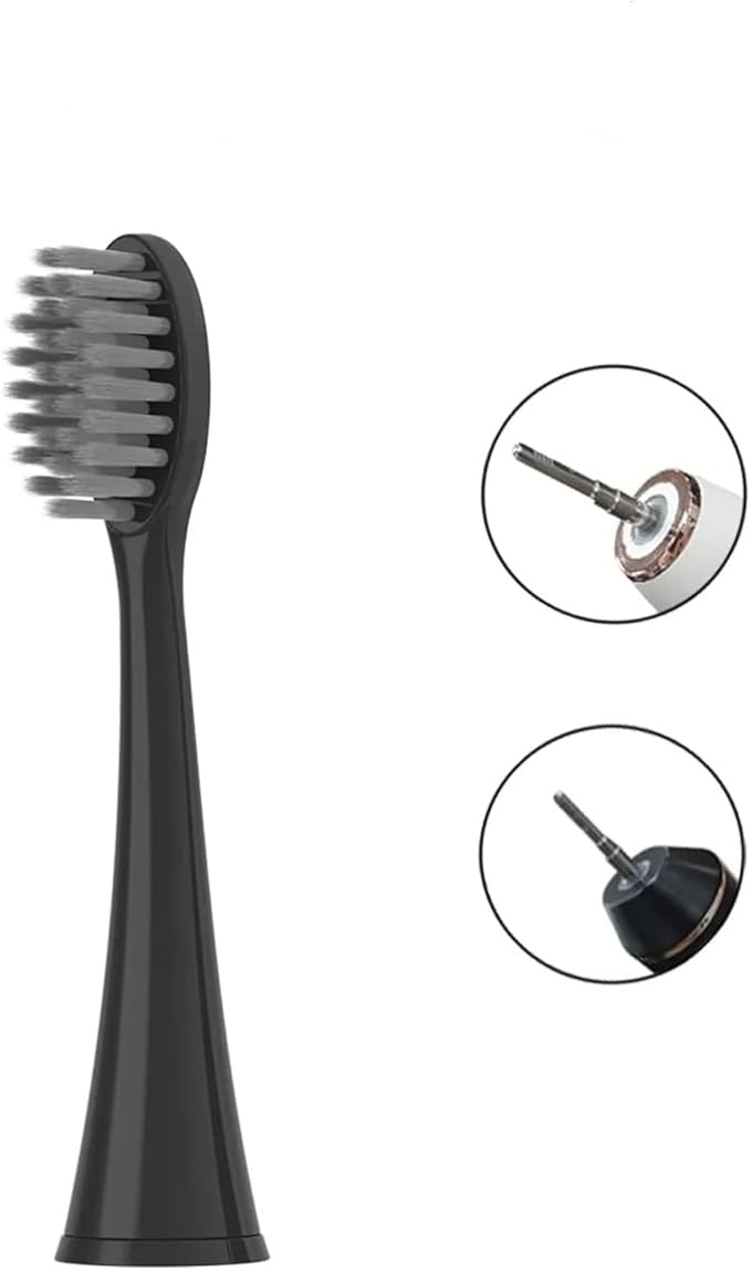 10pcs Replacement Toothbrush Heads Compatible with Burst Adult Electric ForCompatible for Seago S9 S1 S6 S8 S21 S26 S28 SG540 SG860(Black 10pcs)