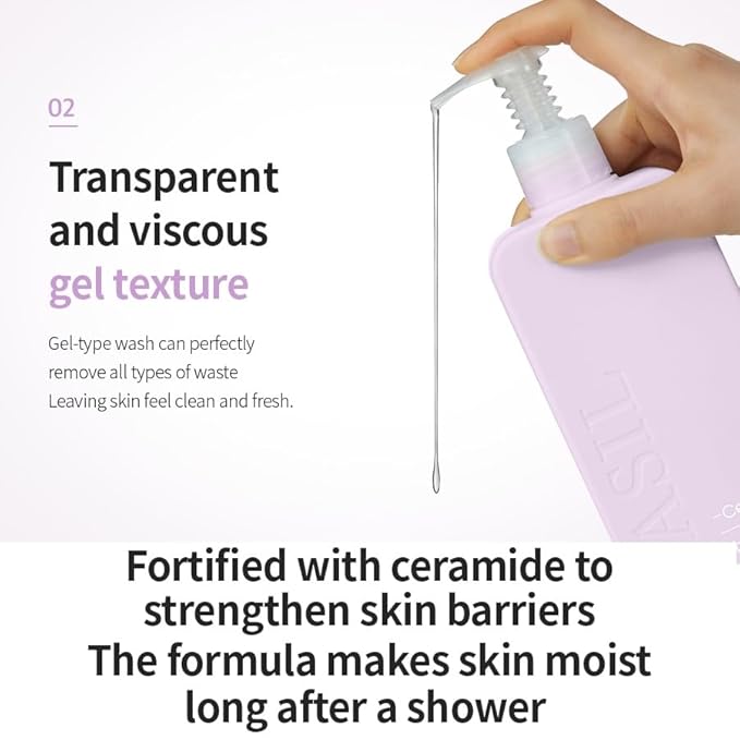 MASIL 7 Ceramide Perfume Shower Gel for Sensitive Skin Moisturizing Body Wash for Women Aroma Liquid Soap with 15 Natural Extracts Korean Skincare Bath &amp Home Spa (1 White Musk)