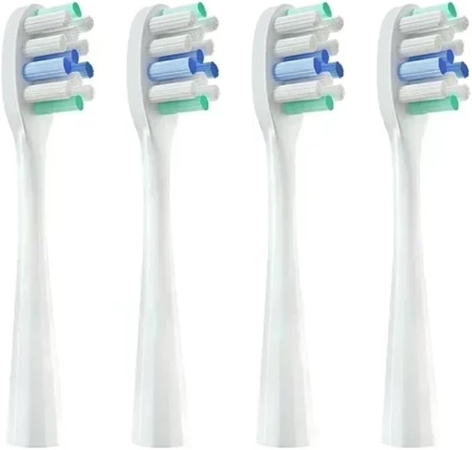 Replacement Compatible for Usmile Y1/U1/U2 Toothbrush Heads Smart Electric Tooth Clean Brush Nozzles 4/10Pcs/Set(4WhiteBlueR)