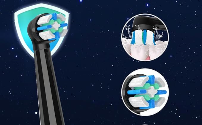 8 Pcs IO Replacement Heads Compatible with Oral b iO 2/3/4/5/6/7/8/9/10/Deep Clean Electric Toothbrush Brush Heads Compatible with Oral b iO for Teeth Clean (Black)