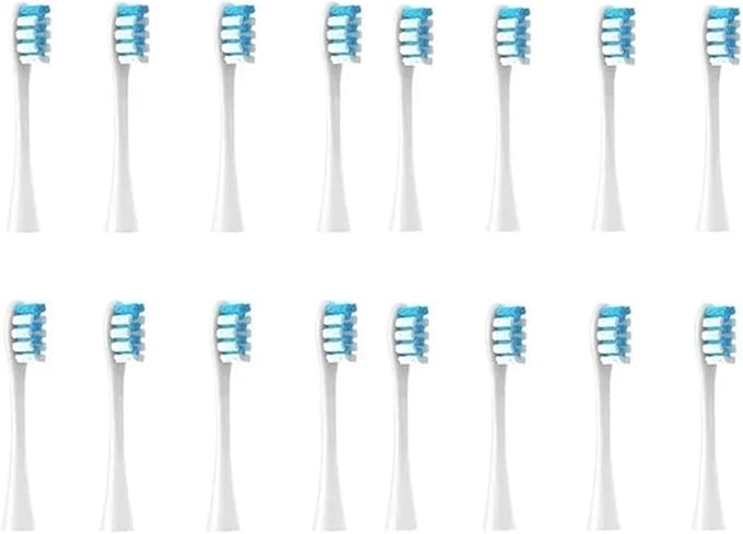 Replacement Brush HeadsCompatible for Oclean X/X PRO/Air 2 /SE / Z1/ F1/ OneDuPont Deep Cleaning Nozzles Sonic Soft Vacuum Bristle Heads(16pcs Blue)